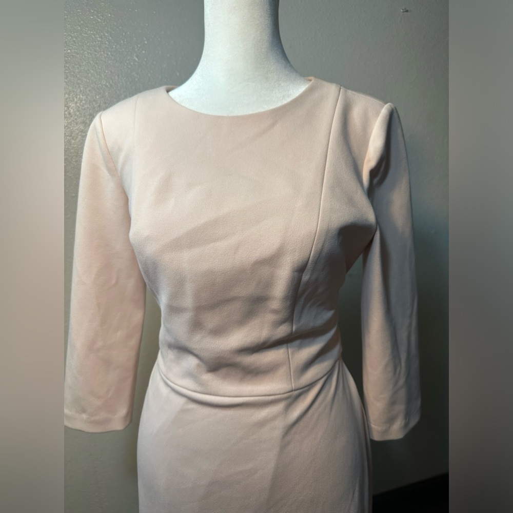 Adrianna papell knit crepe tie waist sheath dress blush pink women size 2 - Picture 10 of 17